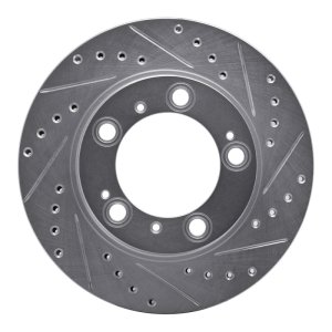 Porsche Boxster Brake Rotor (1) - Rear Right - R1 Concepts - Drilled & Slotted - Silver - `97-`04